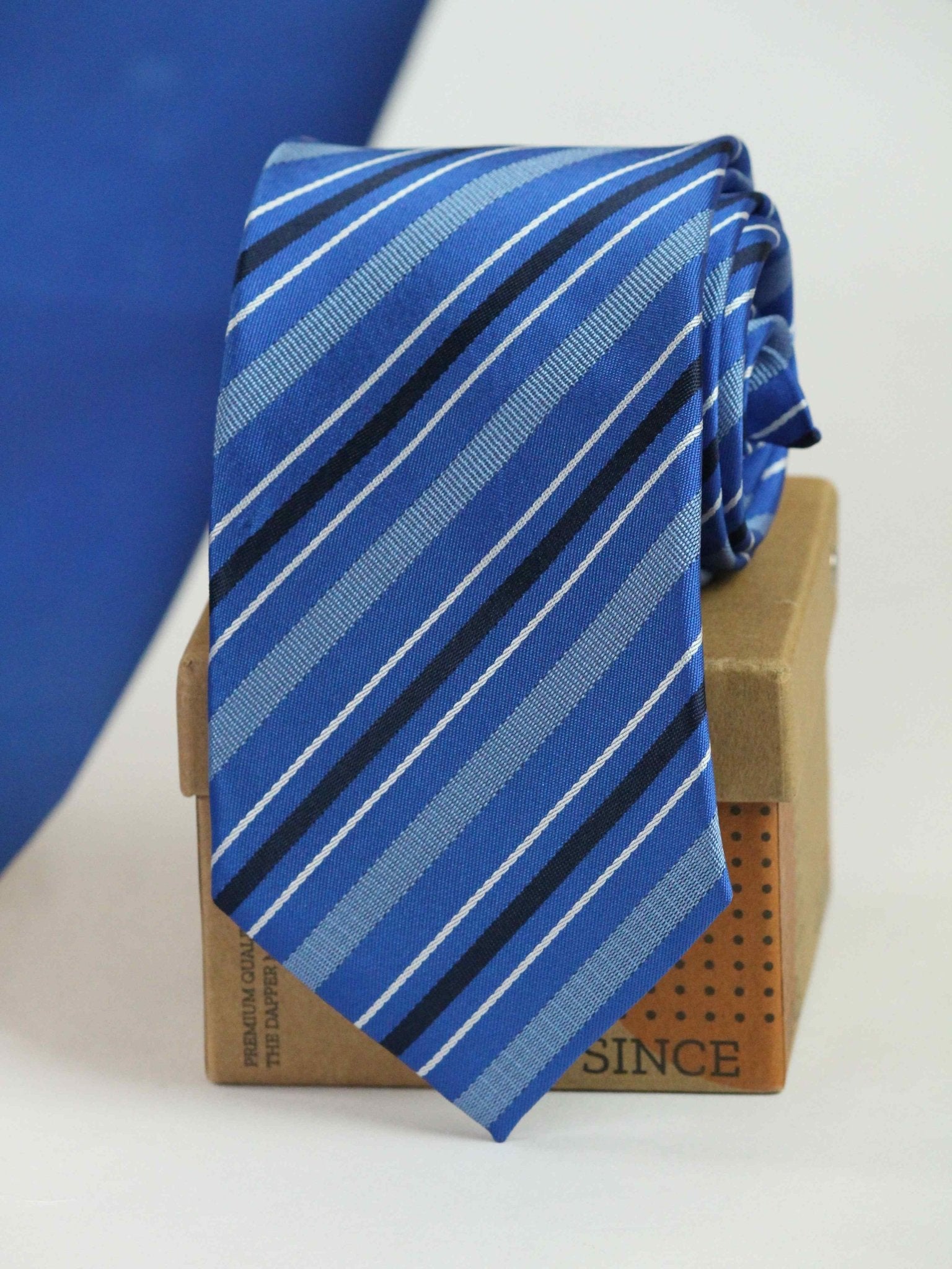 Blue Stripe Woven Necktie