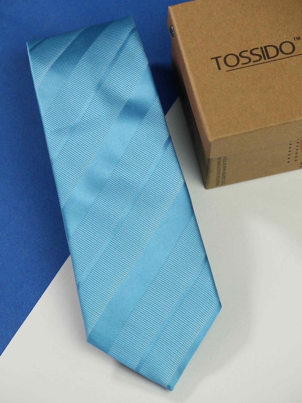 Blue Stripe Woven Necktie - TOSSIDO