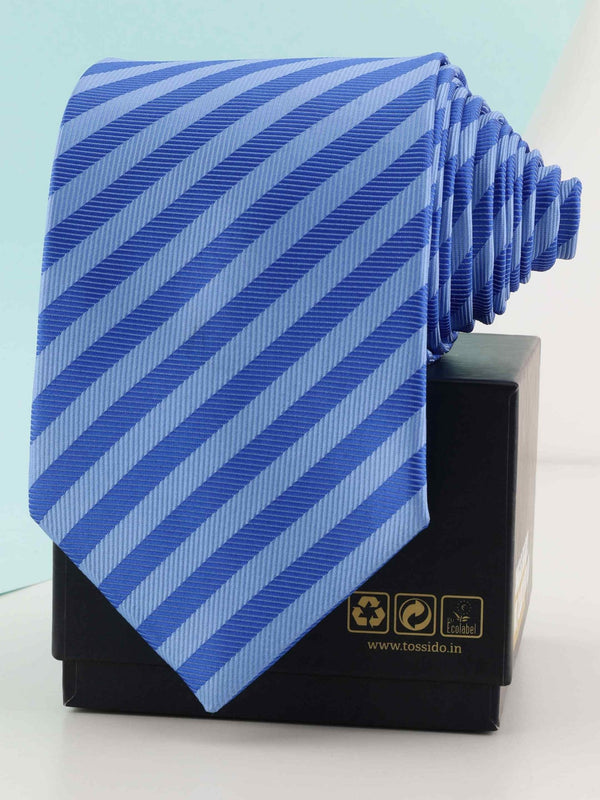 Blue Stripe Woven Necktie - TOSSIDO