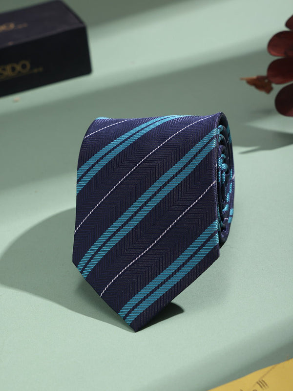 Blue Stripe Woven Necktie - TOSSIDO