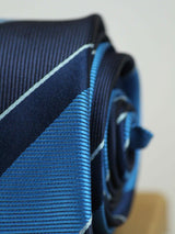 Blue Stripe Woven Necktie - TOSSIDO