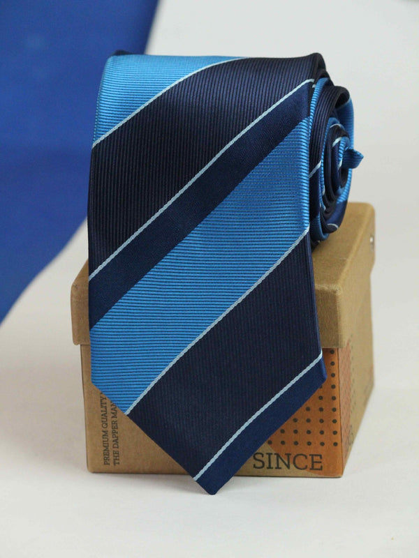 Blue Stripe Woven Necktie - TOSSIDO