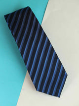 Blue Stripe Woven Silk Necktie - TOSSIDO