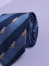 Blue Stripe Woven Silk Necktie - TOSSIDO