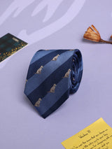 Blue Stripe Woven Silk Necktie - TOSSIDO