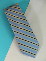 Blue Stripe Woven Silk Necktie - TOSSIDO