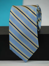 Blue Stripe Woven Silk Necktie - TOSSIDO