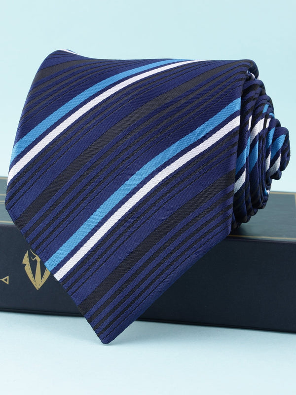 Blue Striped Broad Necktie - TOSSIDO