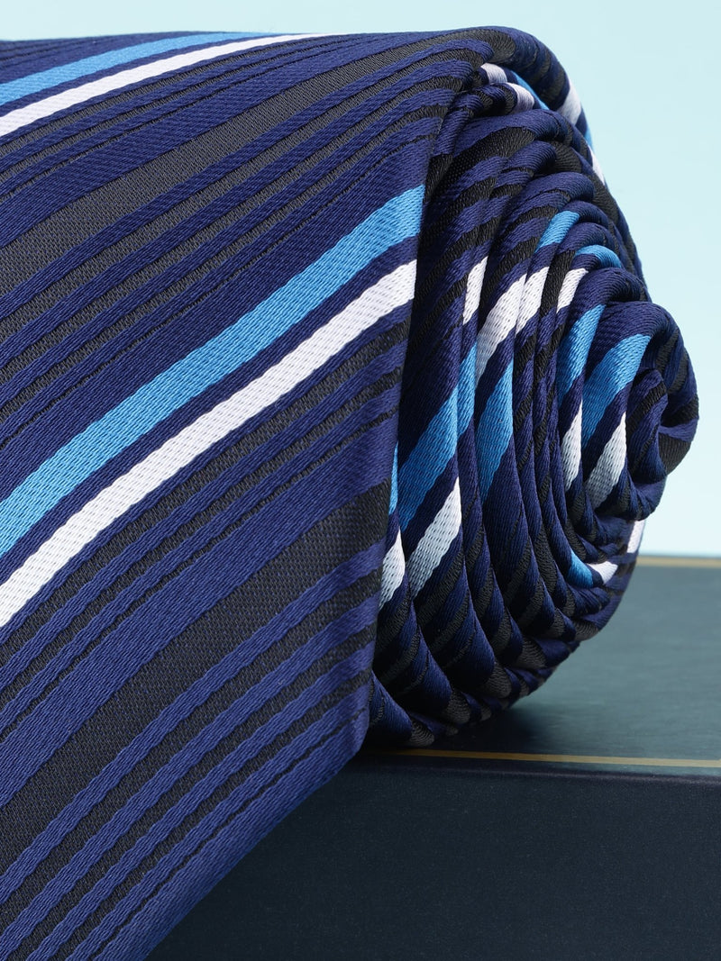 Blue Striped Broad Necktie - TOSSIDO