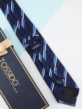 Blue Striped Broad Necktie - TOSSIDO
