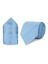 Blue Striped Necktie & Pocket Square Giftset - TOSSIDO