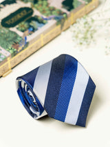 Blue Stripes Broad + Long Necktie - TOSSIDO