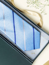 Blue Stripes Broad + Long Necktie - TOSSIDO
