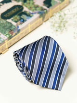 Blue Stripes Broad + Long Necktie - TOSSIDO