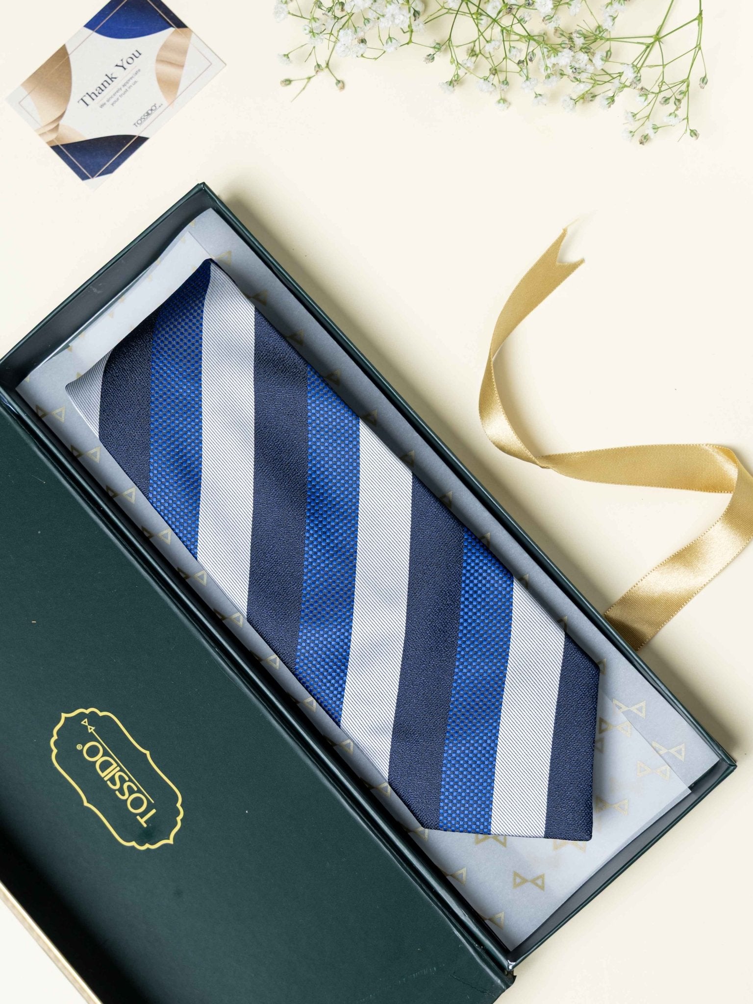 Blue Stripes Broad + Long Necktie