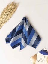 Blue Stripes Jacquard Pocket Square - TOSSIDO