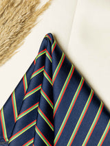 Blue Stripes Jacquard Pocket Square - TOSSIDO