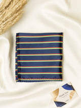 Blue Stripes Jacquard Pocket Square - TOSSIDO
