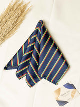 Blue Stripes Jacquard Pocket Square - TOSSIDO
