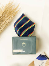 Blue Stripes Jacquard Pocket Square - TOSSIDO