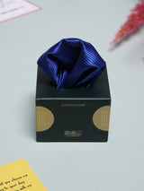 Blue Stripes Jacquard Pocket Square - TOSSIDO