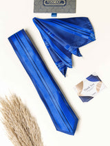 Blue Stripes Necktie Gift - set - TOSSIDO