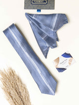 Blue Stripes Necktie Gift - set - TOSSIDO