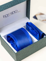 Blue Stripes Necktie Gift - set - TOSSIDO