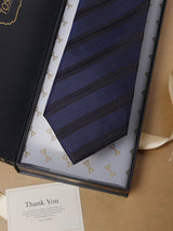 Blue Stripes Teflon Silk Necktie - TOSSIDO