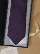 Blue Stripes Teflon Silk Necktie - TOSSIDO