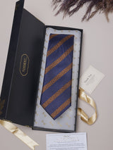 Blue Stripes Teflon Silk Necktie - TOSSIDO