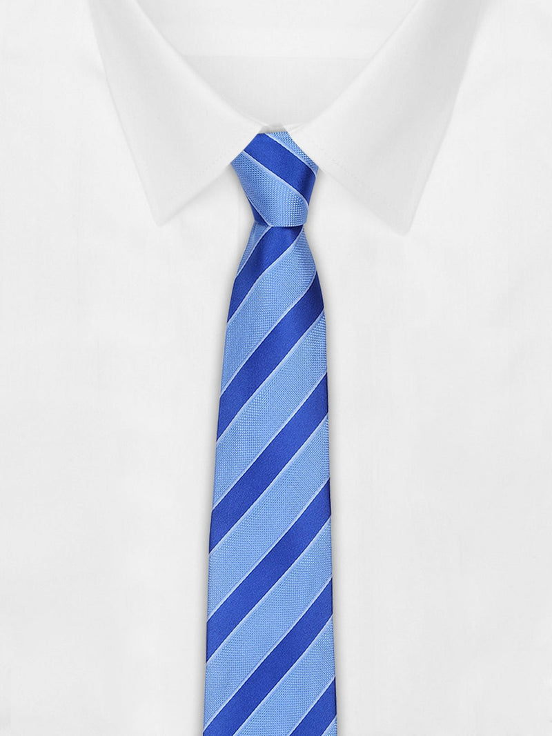 Blue Stripes Woven Necktie - TOSSIDO