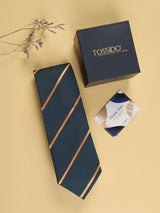 Blue Stripes Woven Necktie - TOSSIDO