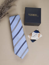 Blue Stripes Woven Necktie - TOSSIDO