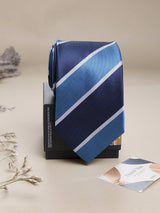 Blue Stripes Woven Necktie - TOSSIDO