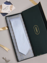 Blue Stripes Woven Silk Necktie - TOSSIDO