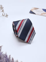 Blue Stripes Woven Silk Necktie - TOSSIDO