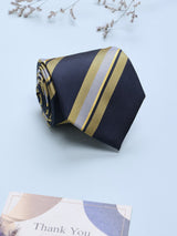 Blue Stripes Woven Silk Necktie - TOSSIDO
