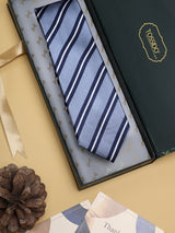 Blue Stripes Woven Silk Necktie - TOSSIDO