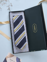 Blue Stripes Woven Silk Necktie - TOSSIDO