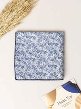 Blue & White Floral Jacquard Pocket Square - TOSSIDO