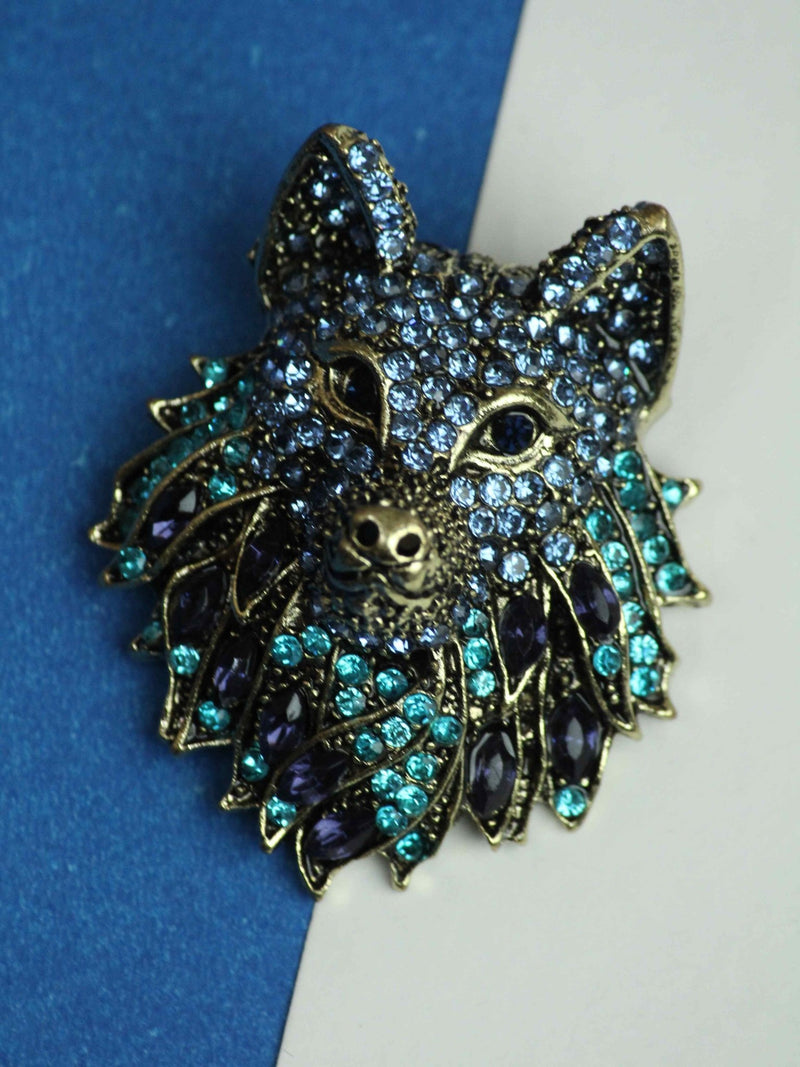 Blue Wolf Brooch - TOSSIDO