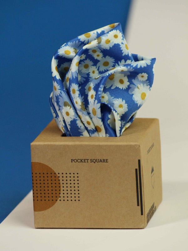 Blushing Blue Pocket Square - TOSSIDO