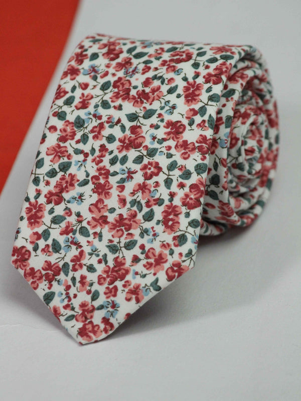 Blushing Red Skinny Necktie - TOSSIDO
