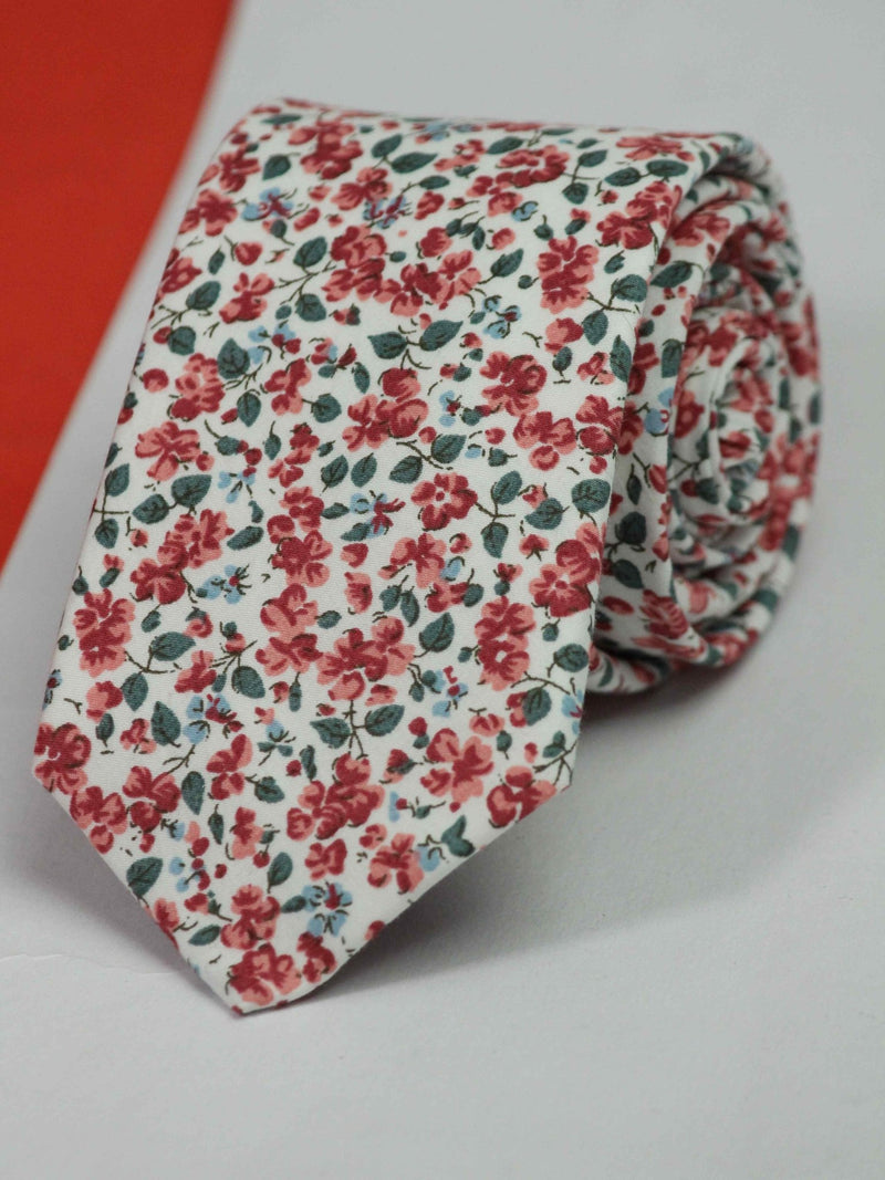 Blushing Red Skinny Necktie - TOSSIDO