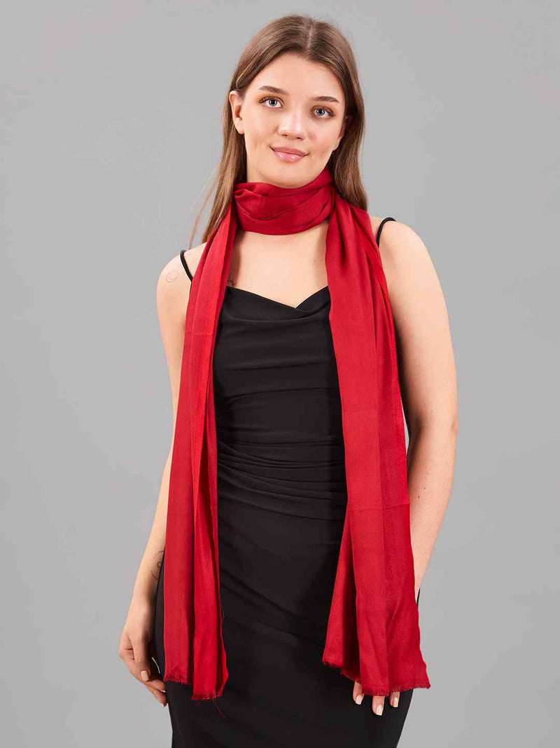 Bold Red Kashmiri Stole - TOSSIDO