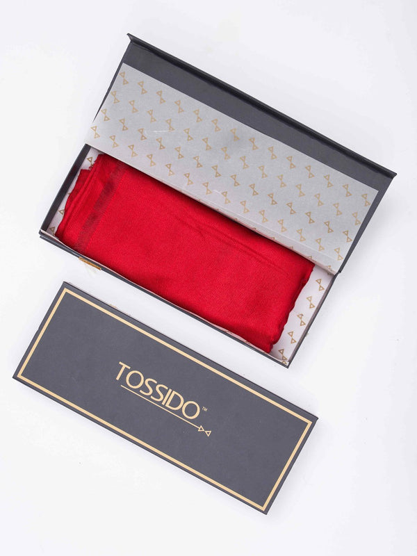 Bold Red Kashmiri Stole - TOSSIDO