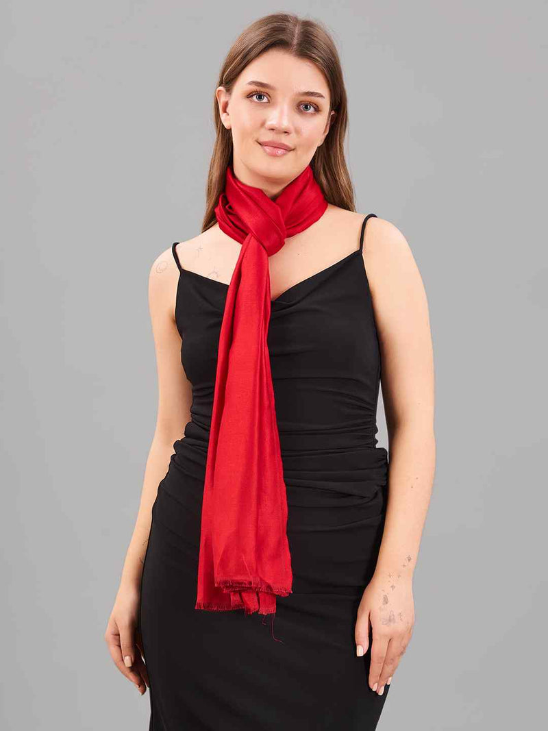 Bold Red Kashmiri Stole - TOSSIDO