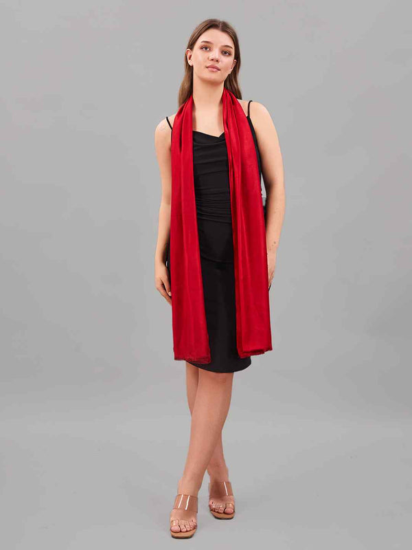 Bold Red Kashmiri Stole - TOSSIDO