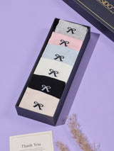 Bow Print No-Show Socks – Pack of 6